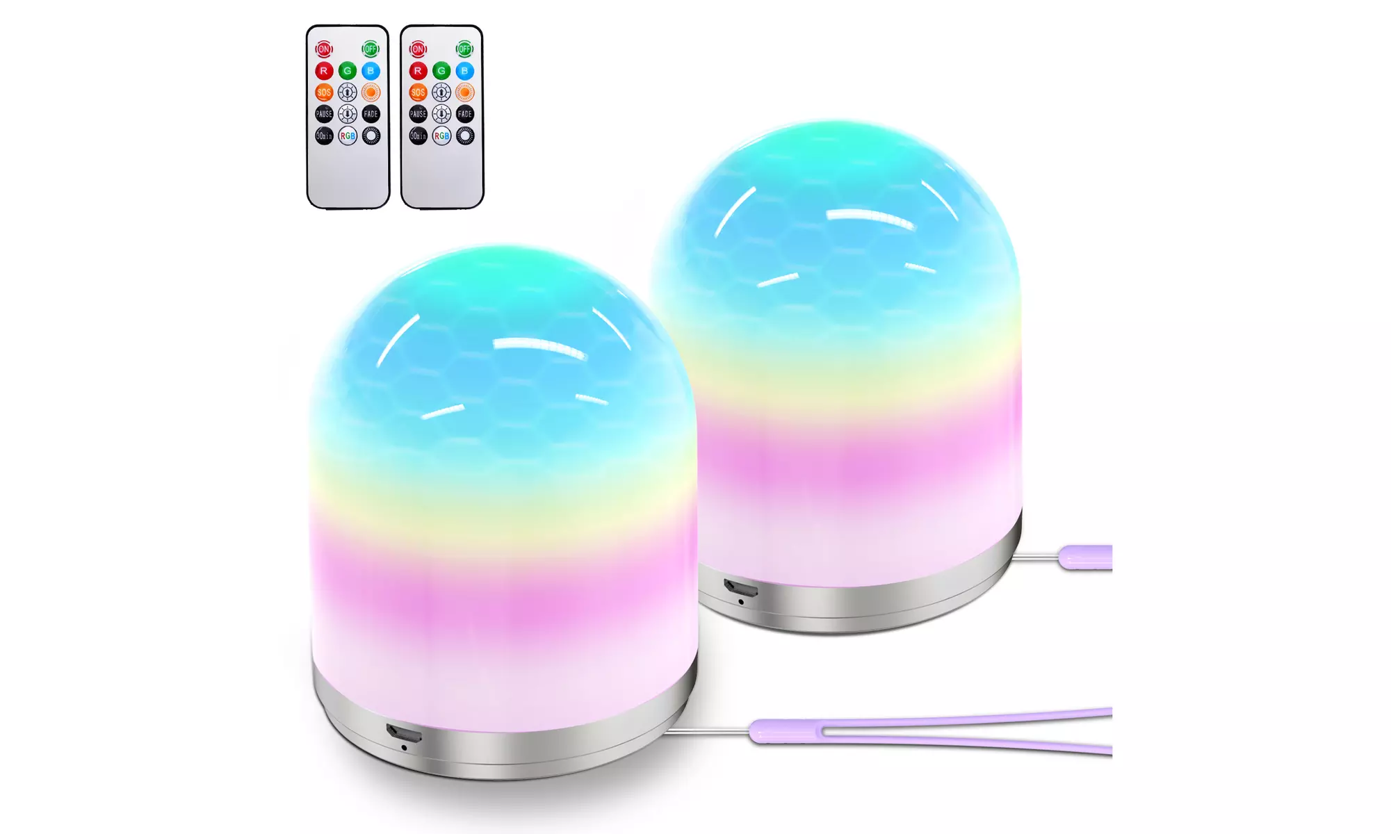 RGB Night Lights Multiple Options Available 3D Moon Night Light Lamp 12 Beads - Primary Image