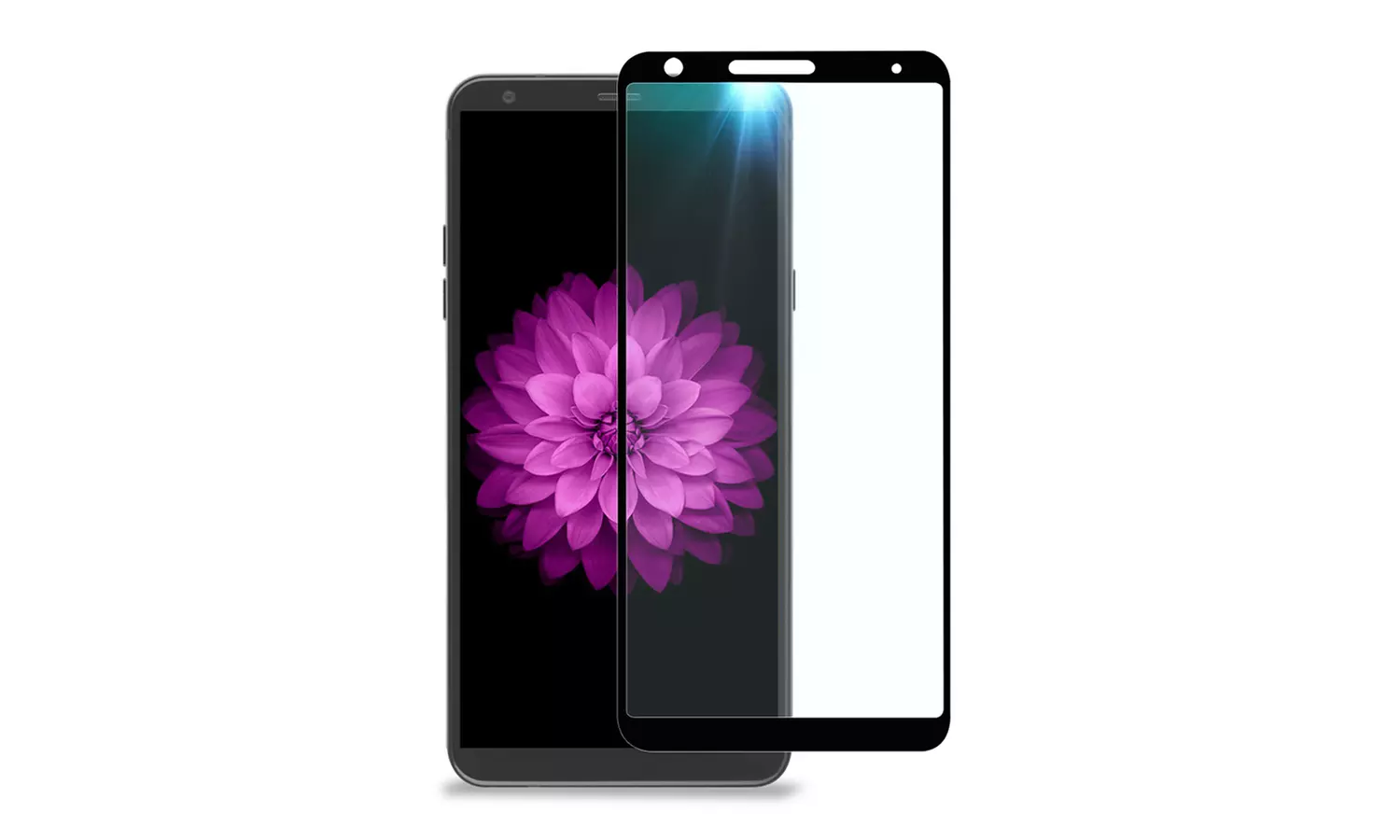 Glitter Case with Tempered Glass for LG STYLO 4 - Rainbow Marble Glitter - Second Medium