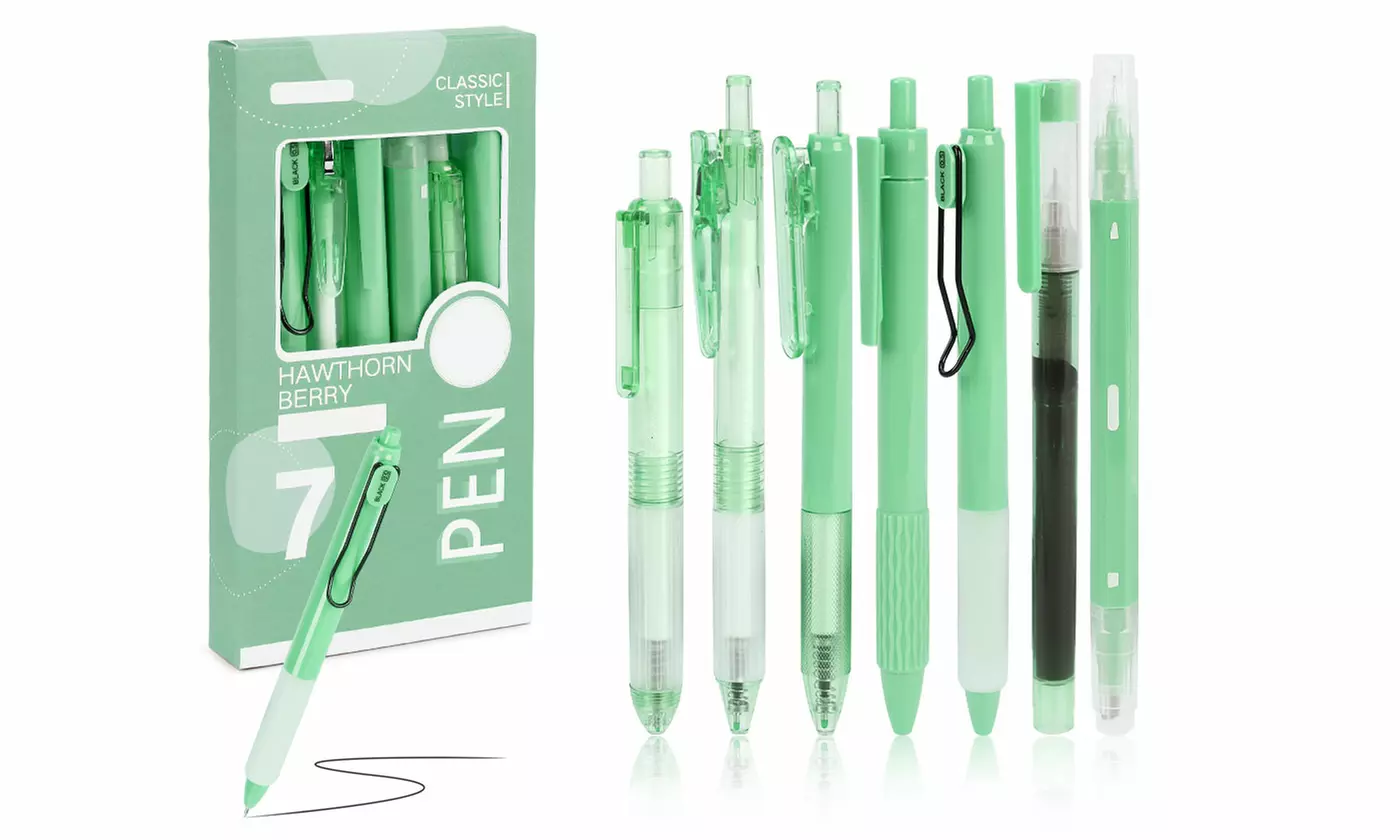Pastel Gel Pens Set Cute Retractable 0.5mm Fine Point Smooth Writing Pens 7Pcs