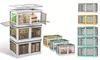NewHome Stackable Collapsible Storage Bins with Lid & 4 Doors (3-Pack)