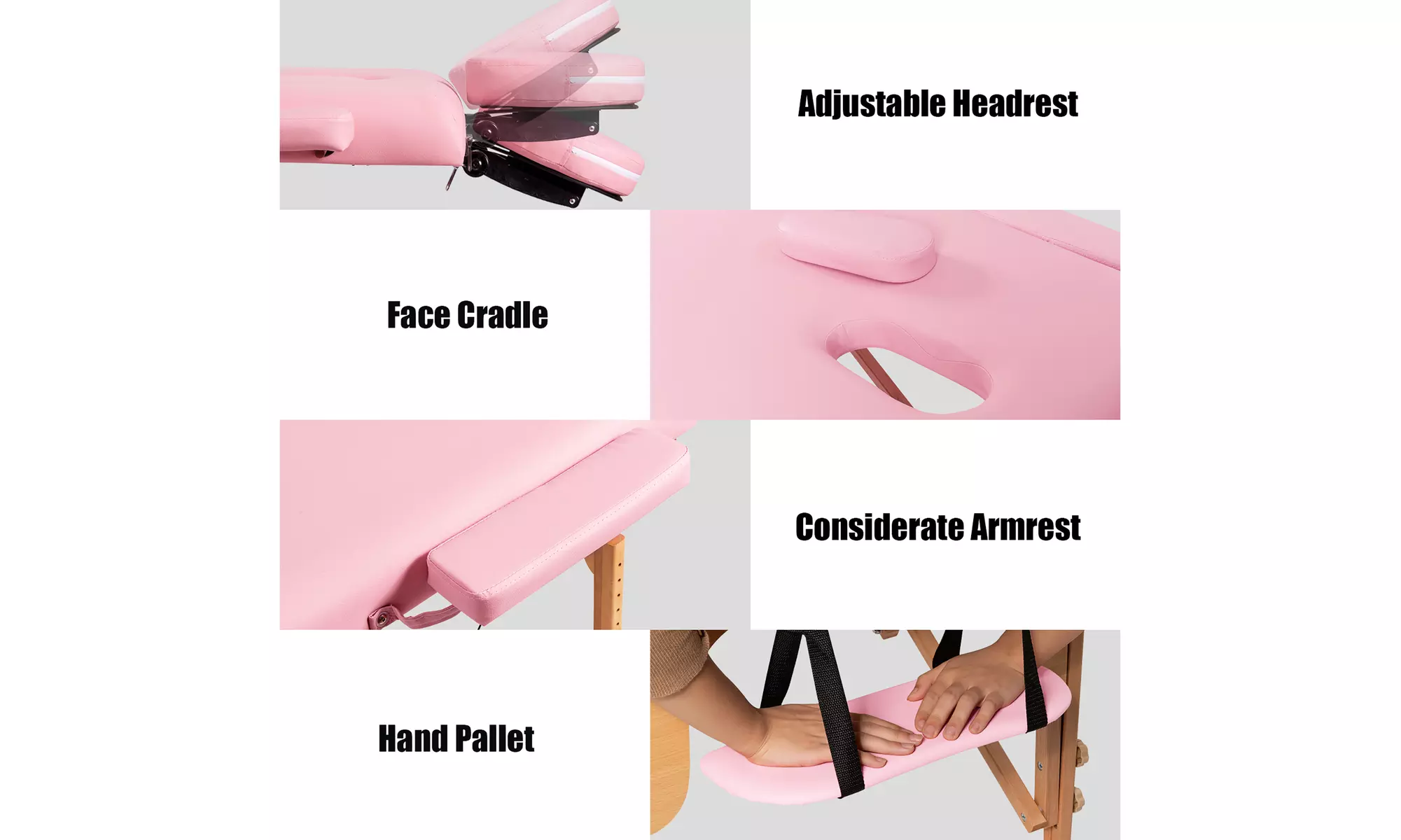 84" Portable Massage Table Adjustable Spa Bed with Carry Case