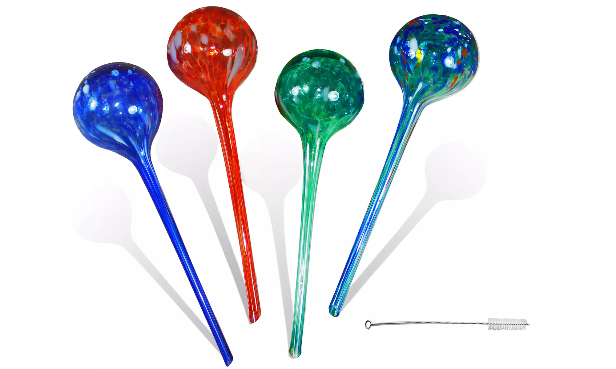 4pc Large Aqua Plant Glass Watering Globes - Watering Plant Ball Bulbs - Primary Image