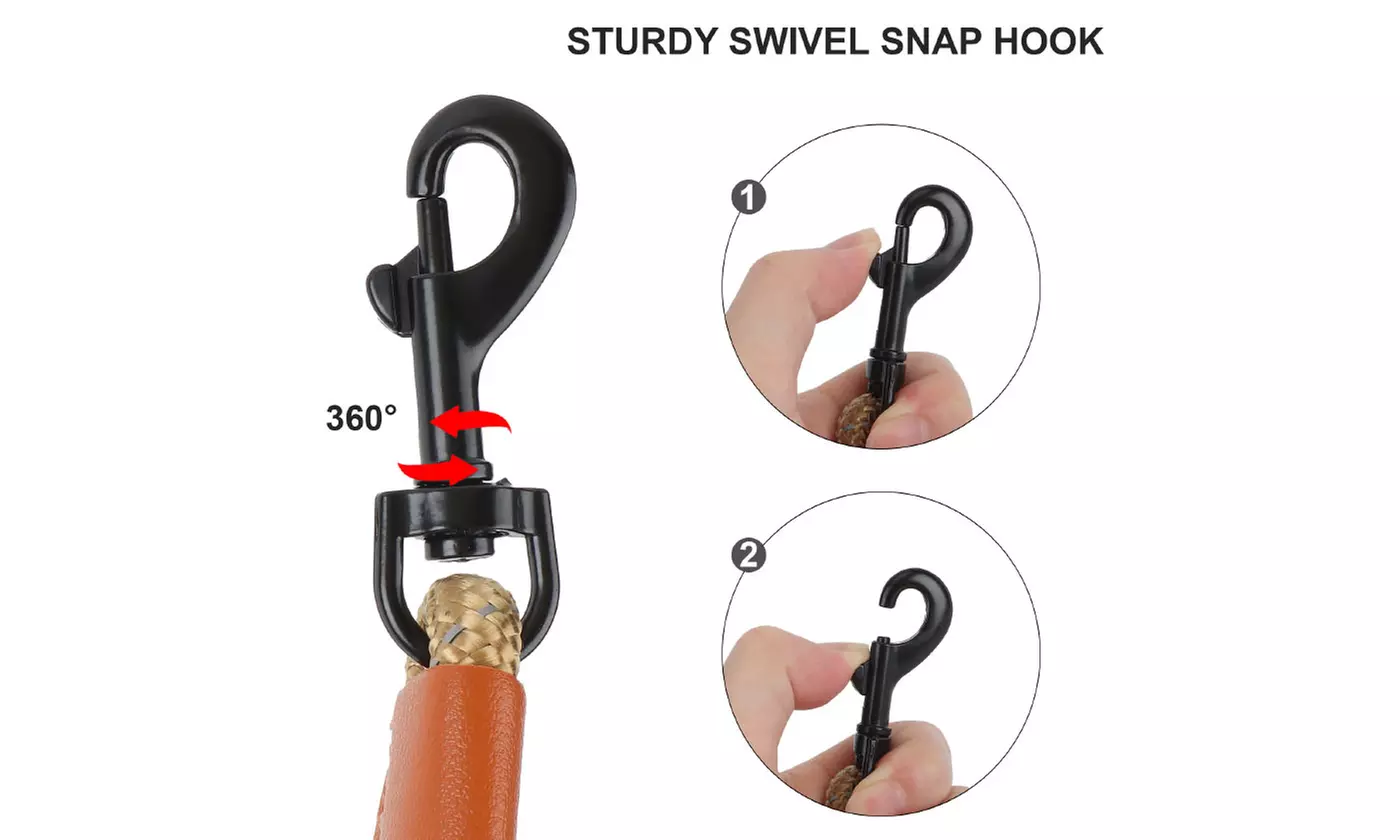 5FT Heavy Duty Dog Leash Large Pet Rope Reflective Nylon Leads with Comfy Handle