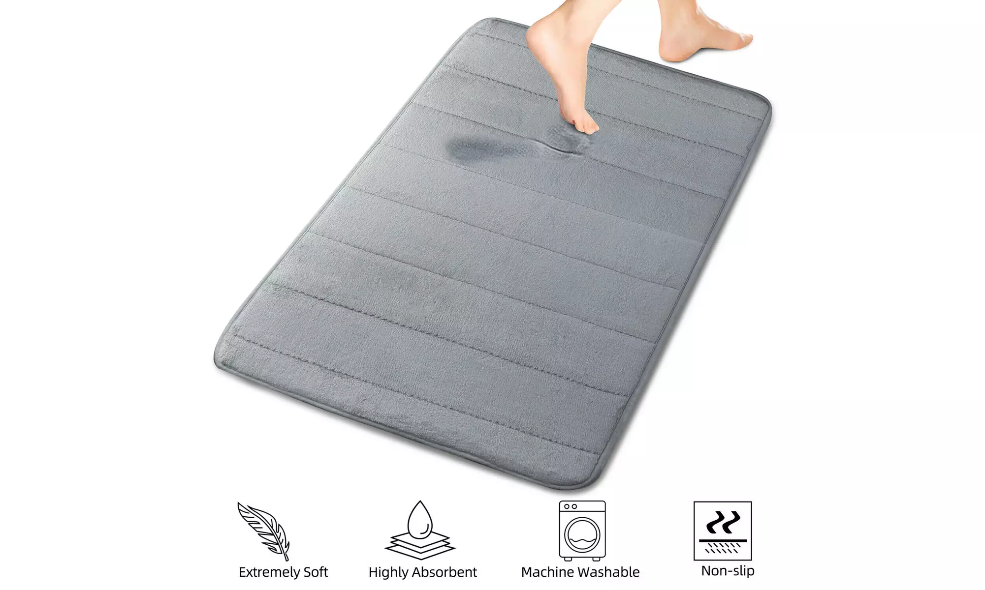 Absorbent Non-slip Bath Mats Memory Foam Bathroom Floor Shower Carpet Soft Rugs