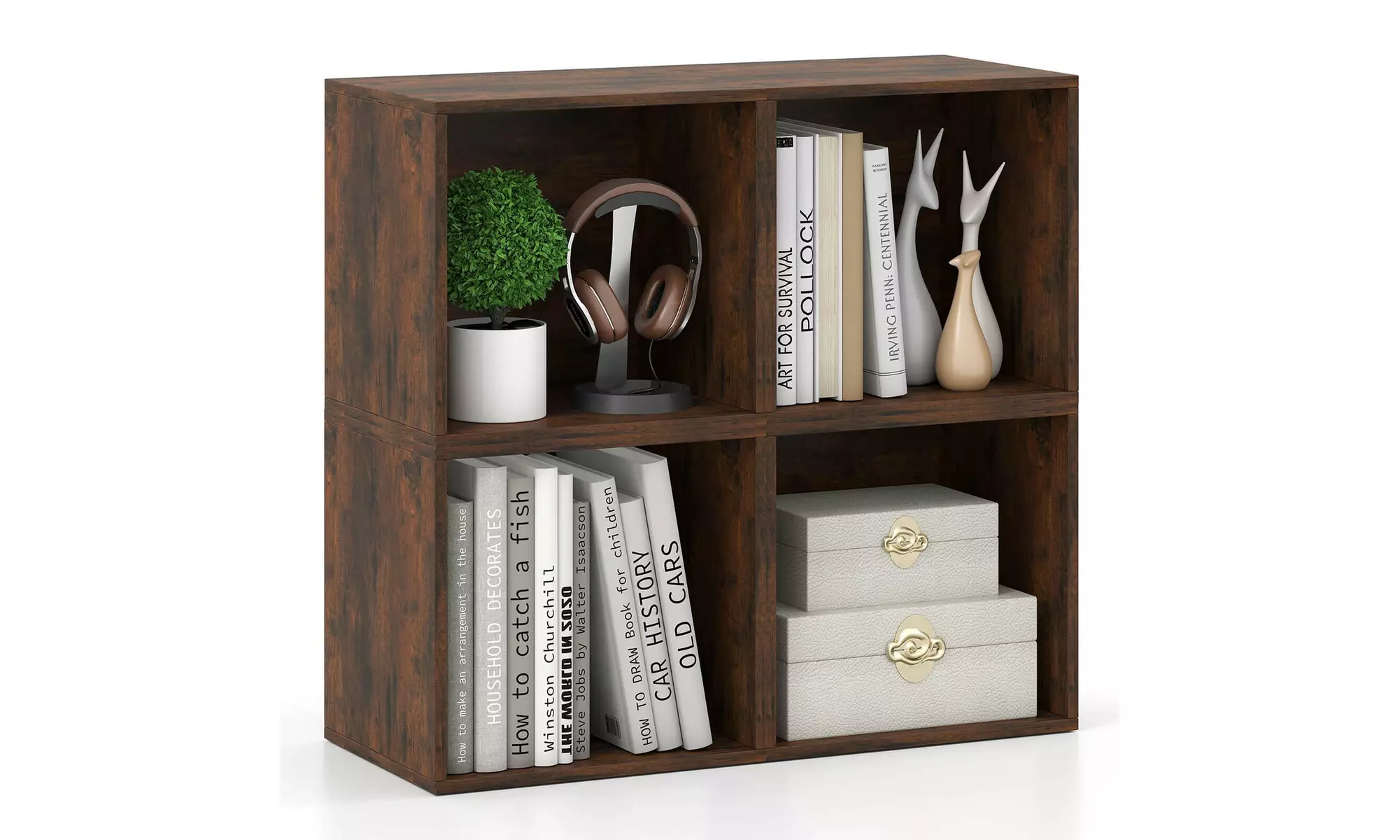 Costway Cube Storage Organizer Stackable Open Book Shelf for Small Space Storage