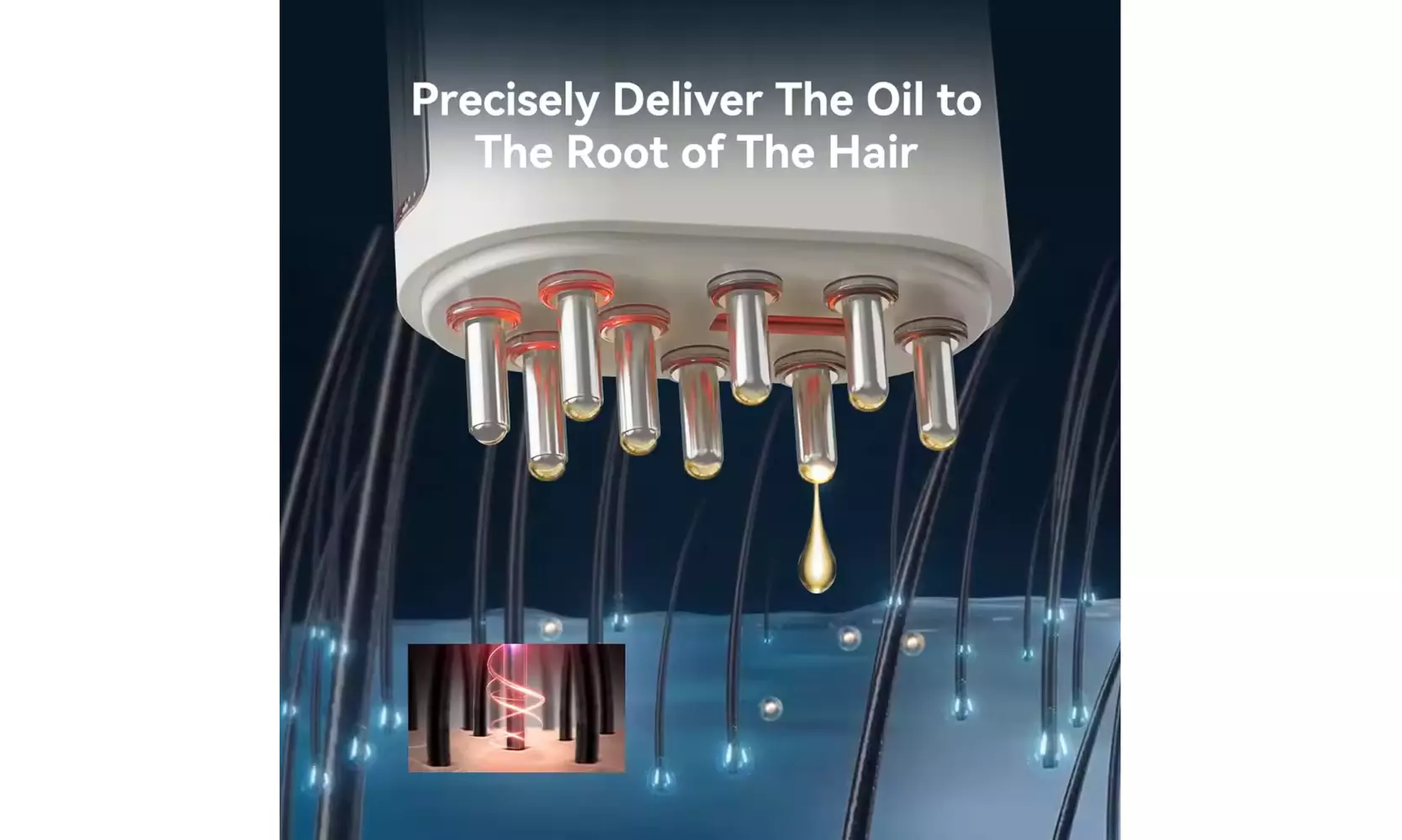 Electric Oil Applicator and Vibration Deep Scalp Massager - Promotes Hair Growth