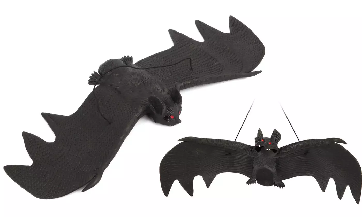 4pcs Halloween Hanging Fake Bat Decoration Props Party Decor Prank Joke