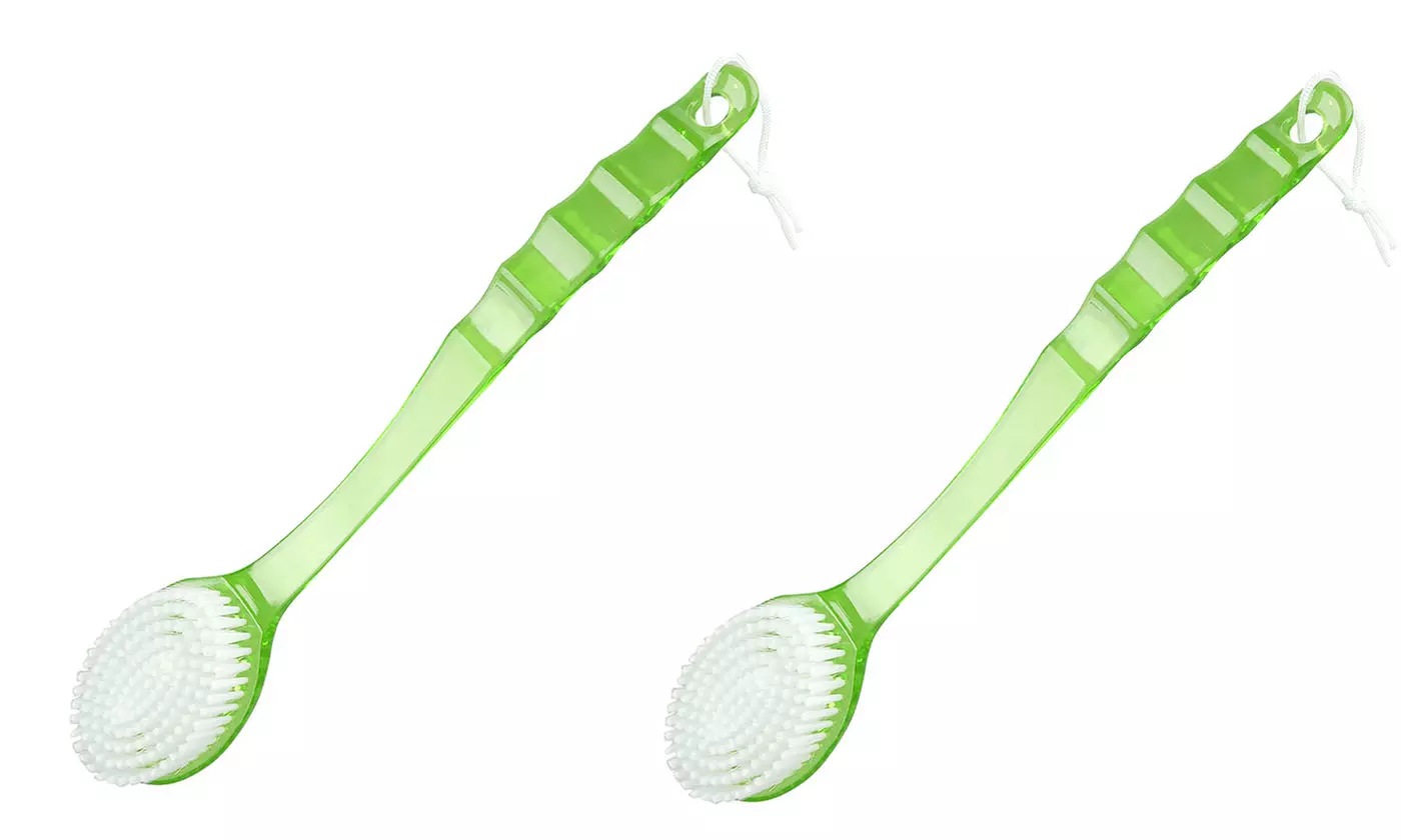 2-Pack Long Handle Medium Stiff Bristles Back Brush Scrubber for Bath 