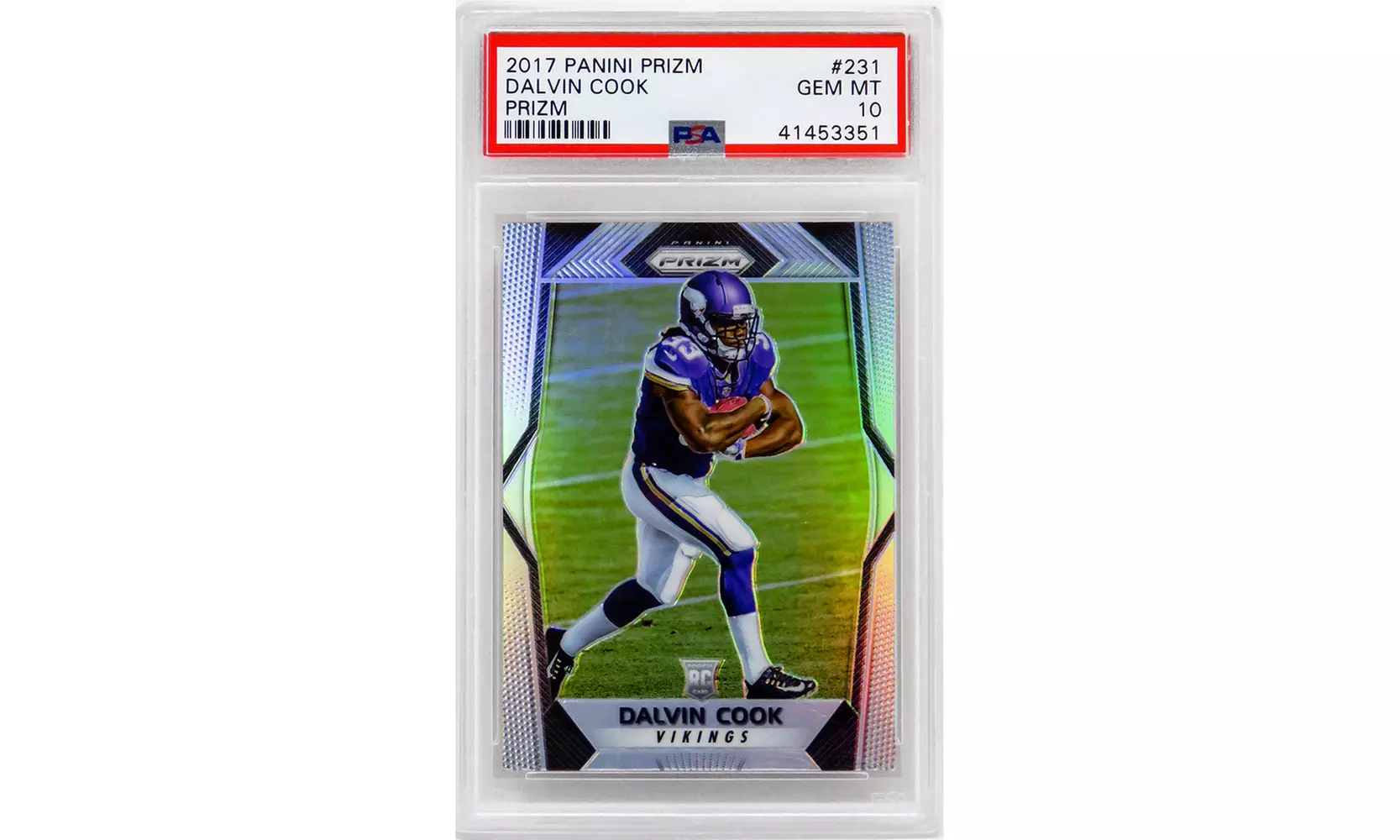 Dalvin Cook 2017 Panini Prizm Football #231 Prizm Rookie Card - PSA 10 GEM MINT - Primary Image