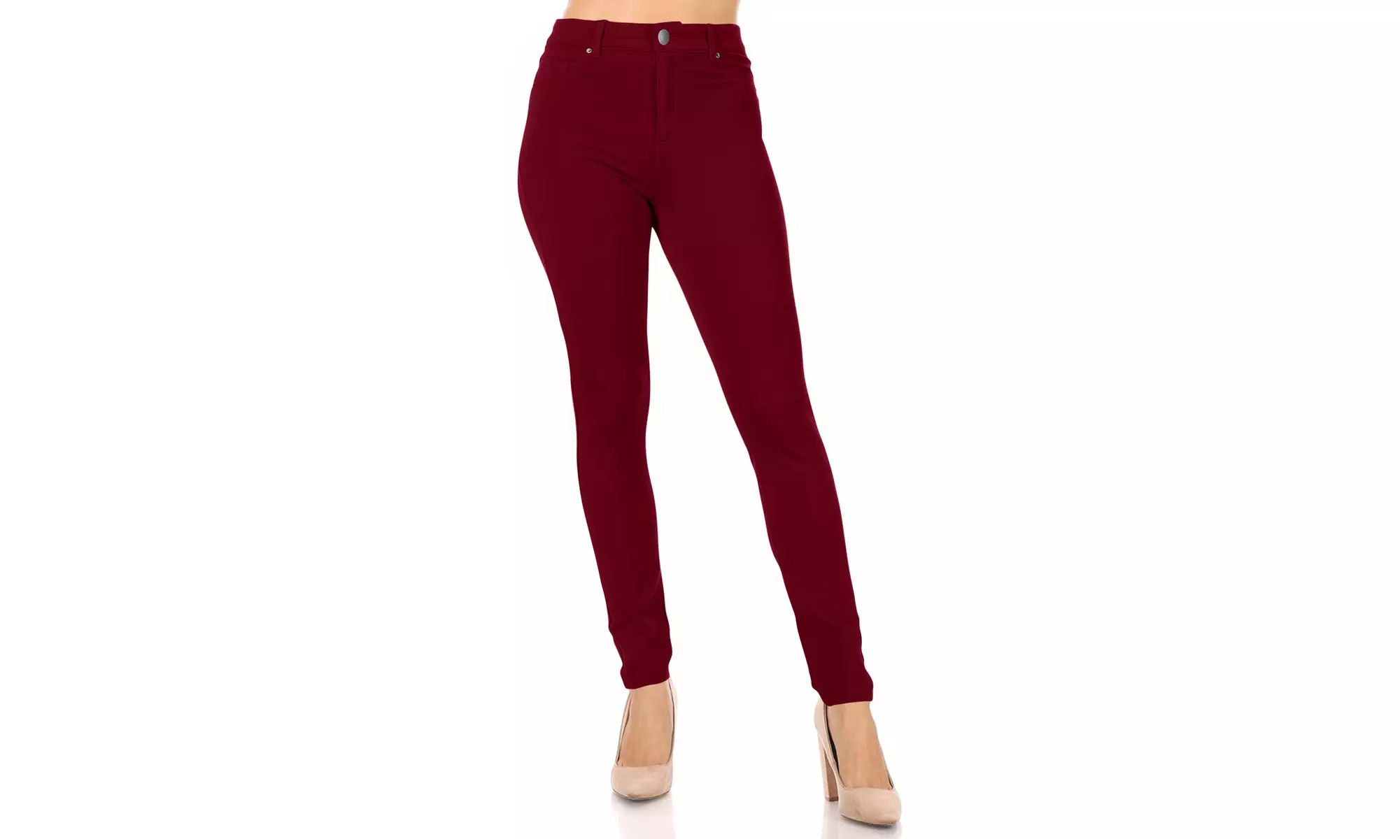 Women's Casual Skinny Ponte Mid-Rise Pants