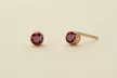 4mm Birthstone Stud Earrings in 14K Gold Plated Stainless Steel, 12 Colors - Second Medium