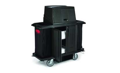 Rubbermaid Commercial Products FG9T1900BLA Full Size Housekeeping Cart with Door