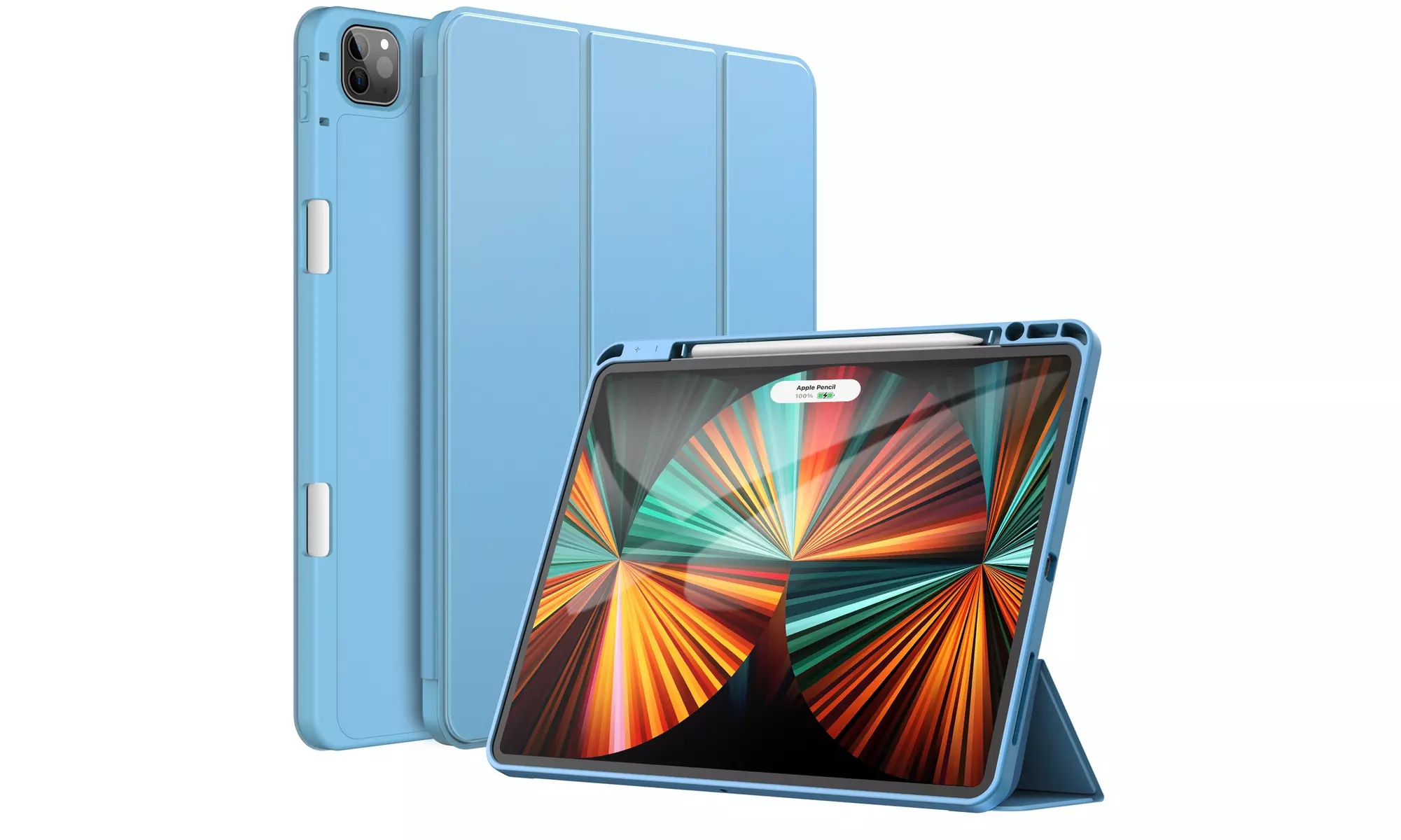 iPad Pro 12.9'' (2022/2021) Case with Pencil Holder, Support 2nd Pencil Charging