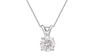 Clearance : 1.00 - 2.00 Cttw Diamond Solitaire Pendant in 14K White Gold by Bril