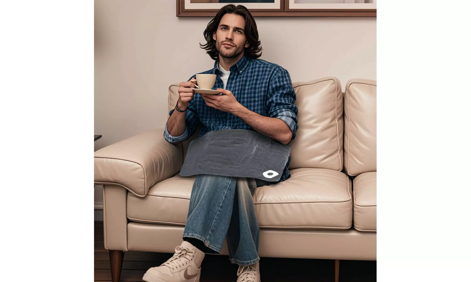 Costway Weighted Heating Pad: 2 Massagers, 5 Heat/Vibration Levels