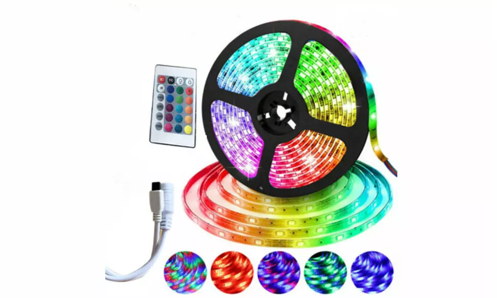 16FT 3528 RGB SMD 300 LED Light Strip Waterproof 44Key Remote Control DC12V - Primary Image