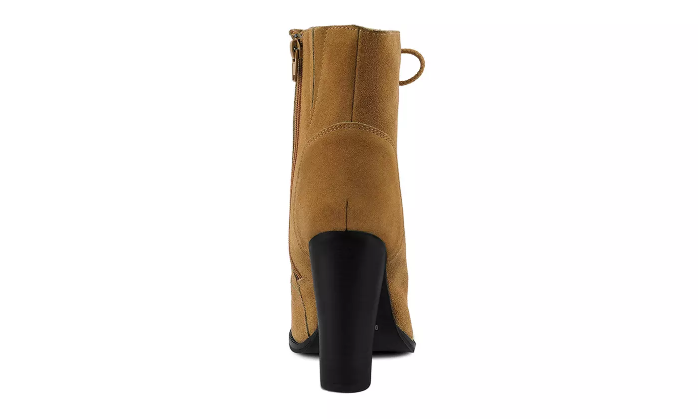 Rag & Co Goose-Feather Antique High Heeled Ankle Boot