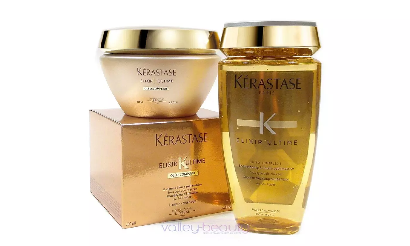 Kerastase Elixir Ultime Cleansing Oil Shampoo 8.5 oz & Oil Masque 6.8 oz Set - Primary Image