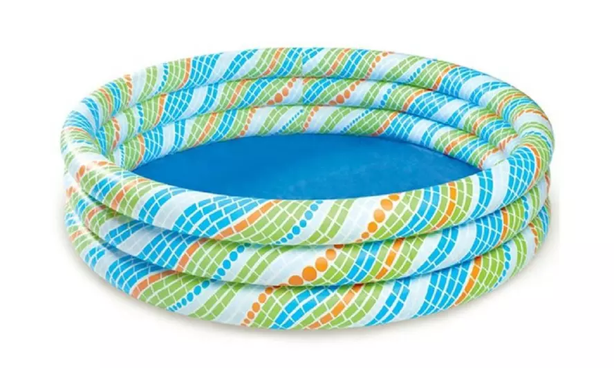 Inflatable Kiddie Pool 3 Ring Round Swimming Pool Backyard Swimming Water Fun  - Second Medium