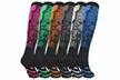 6 Pairs Knee-High Graduated Compression Socks 15-20 mmHg for Nurses Running - Second Medium