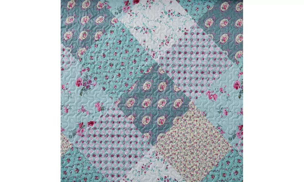 JML 3-Piece Reversible Quilt Set,Home Collection Printed Bedspread With 2 Shams