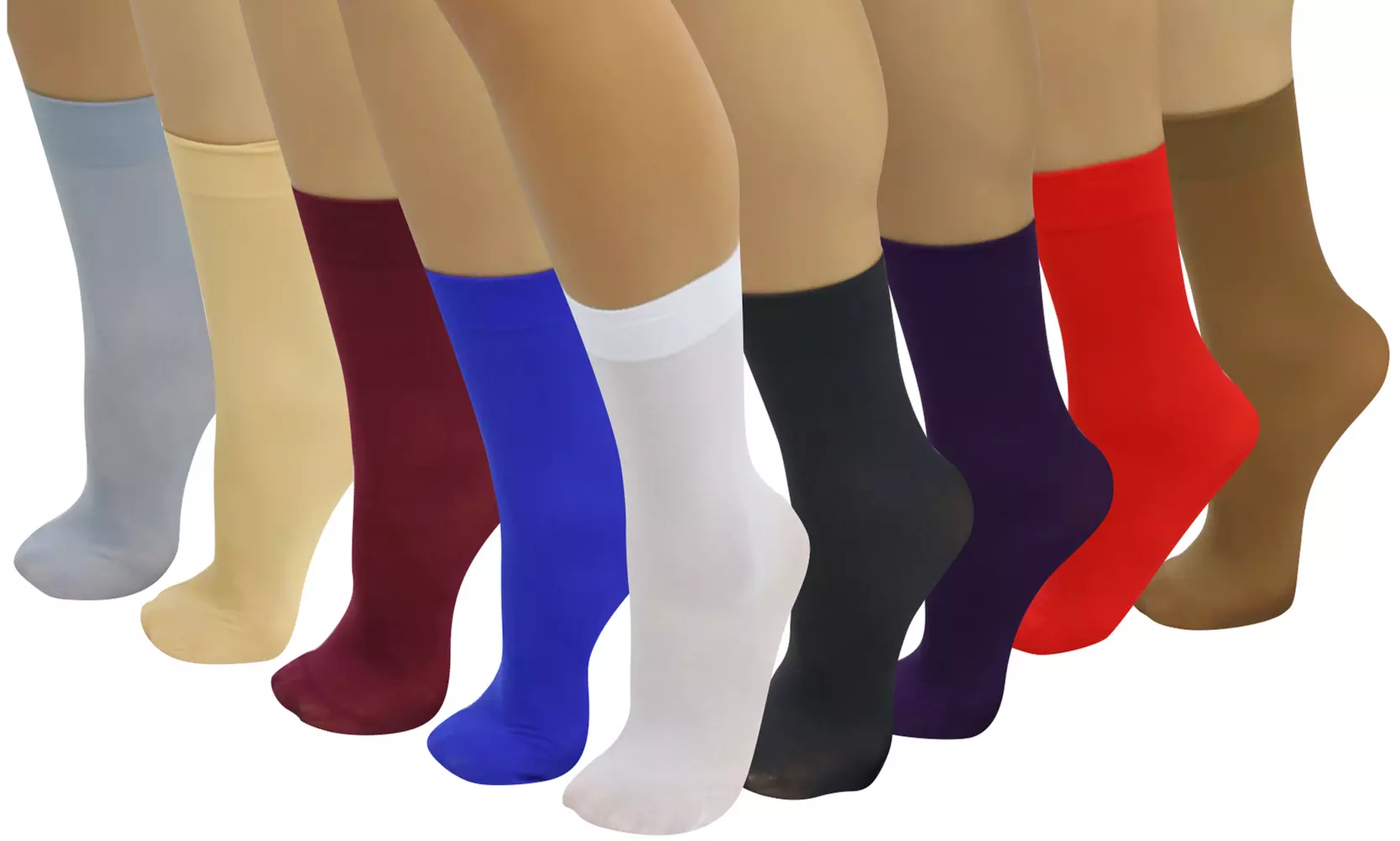 (6 Pair Pack) Ankle High Opaque Nylon Trouser Socks - Primary Image