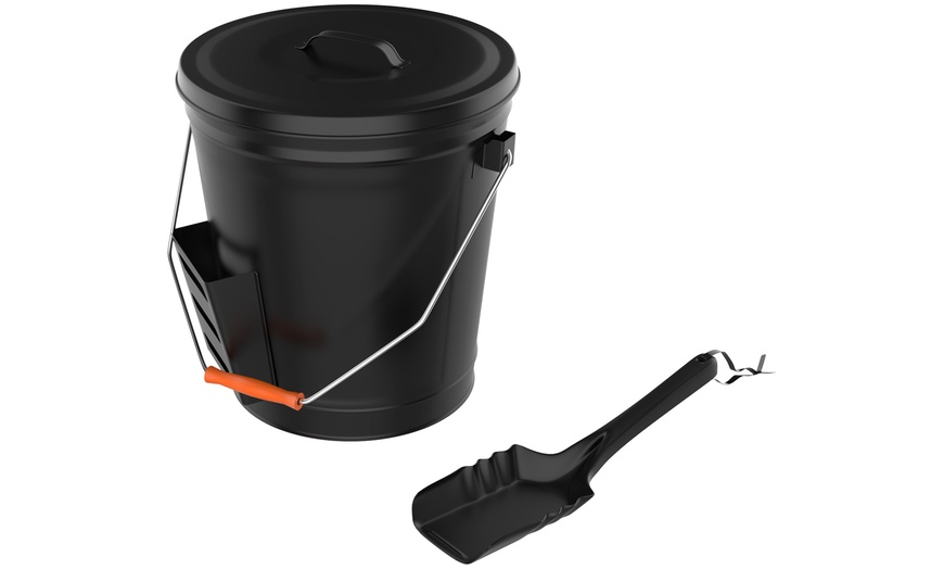 4.75 Gallon Black Ash Bucket With Lid And Shovel By Pure Garden | Groupon