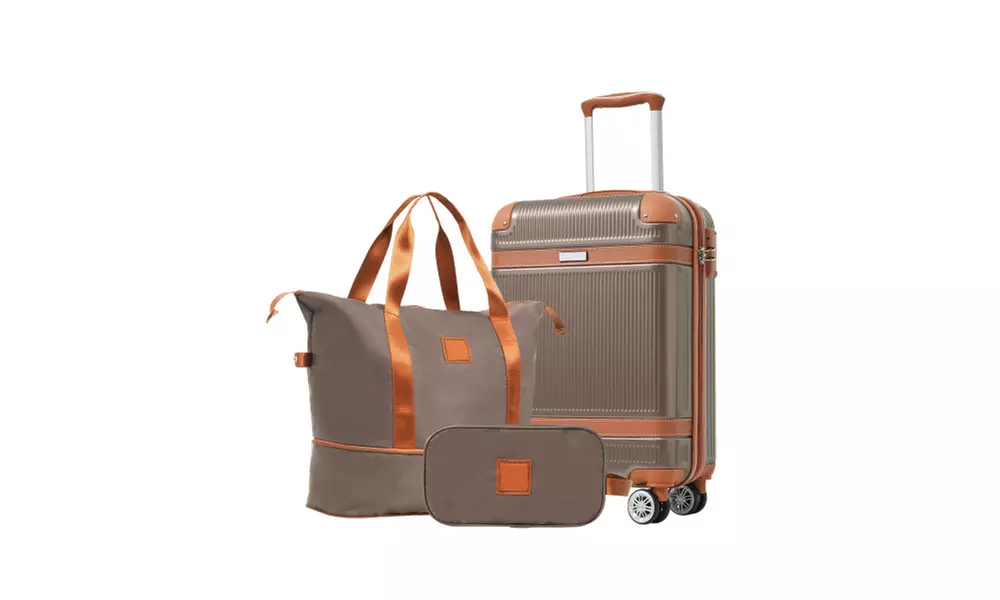 Three-Piece Luggage Set with an ABS Carry-on Suitcase