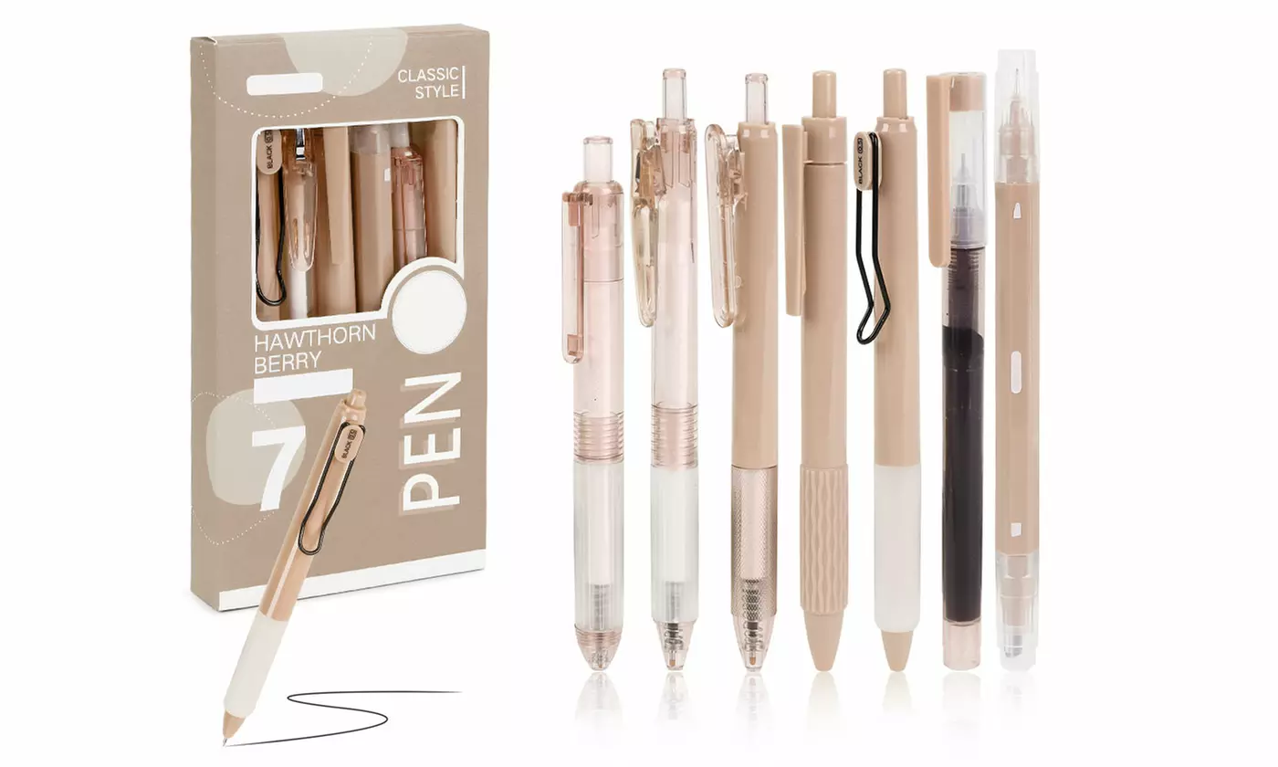 Pastel Gel Pens Set Cute Retractable 0.5mm Fine Point Smooth Writing Pens 7Pcs
