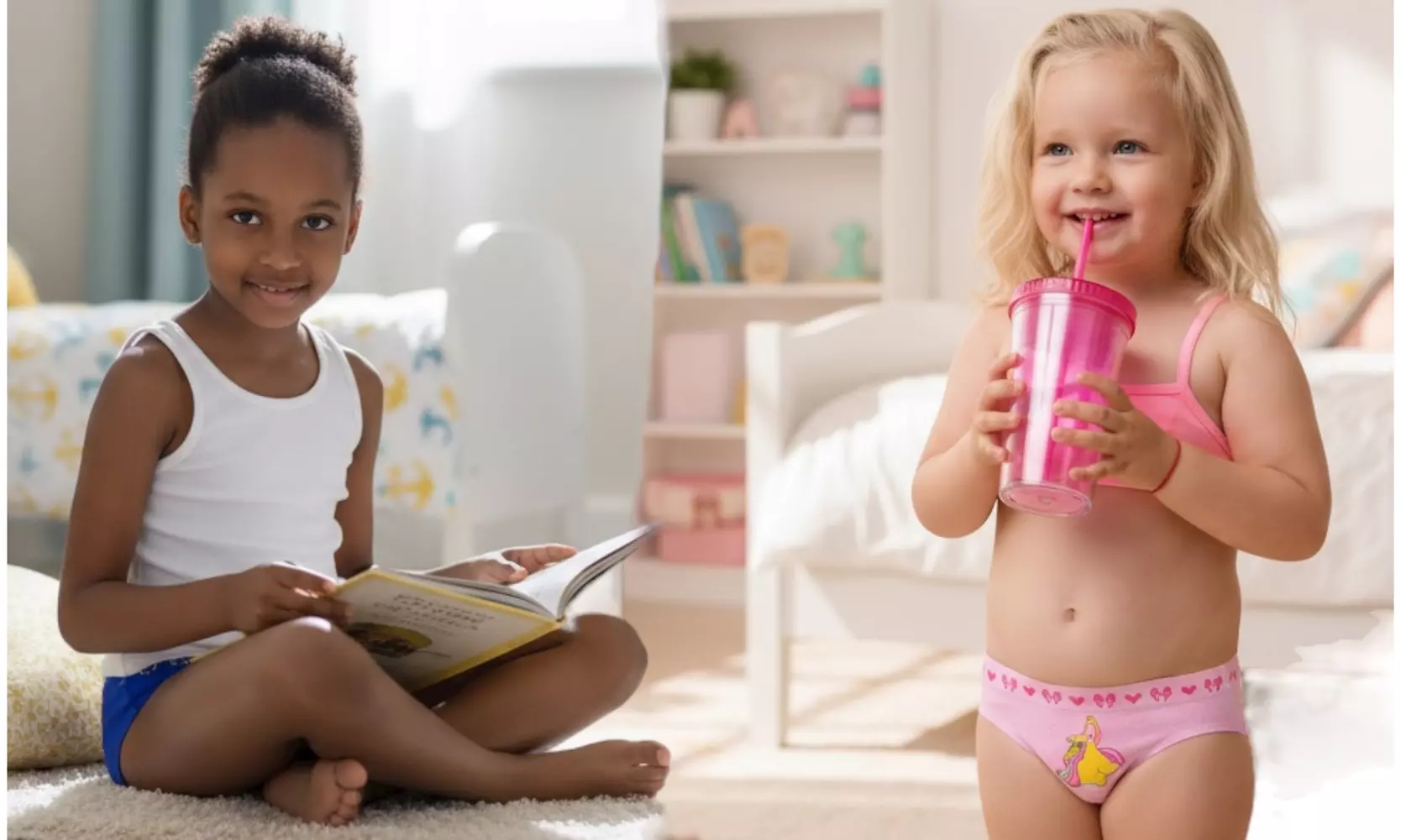 Girl's 6/12 Multi-Pack Of Solid Color Bikini Princess Panty Briefs