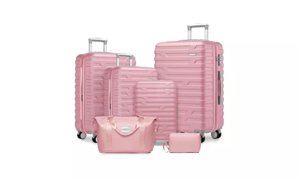 Six-Piece Luggage Set with Expandable Suitcases
