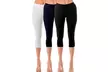 Three-Pack JVINI Women's High Waist Capris Pull-On Skinny Capri Jeggings - Second Medium