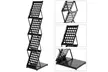 Standing Metal Magazine Rack 4-Tier Folding Storage Rack Display Shelf Black - Second Medium