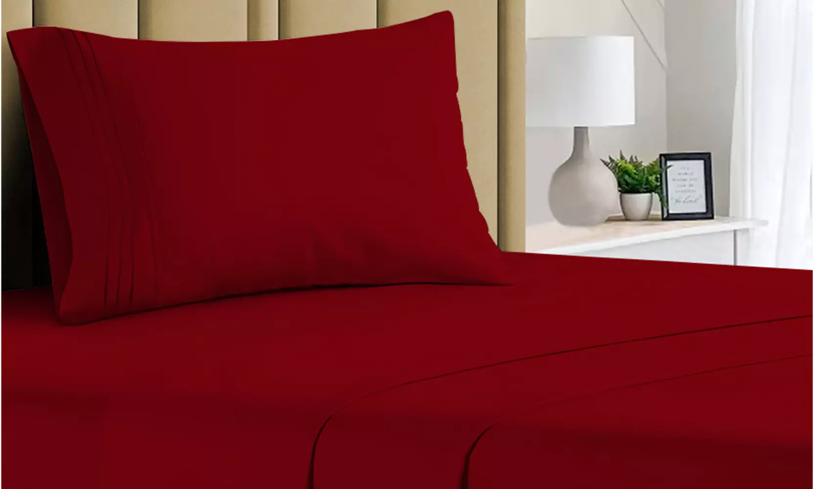 1800 TC Twin Sheet Set - 3PC Double Brushed Bamboo Blend