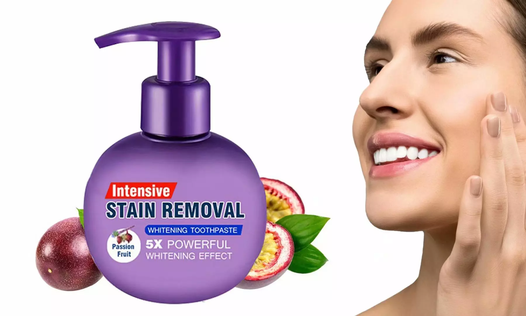 Baking Soda Whitening Toothpaste Passion Fruit Strengthening Stain Removal Gel - Primary Image