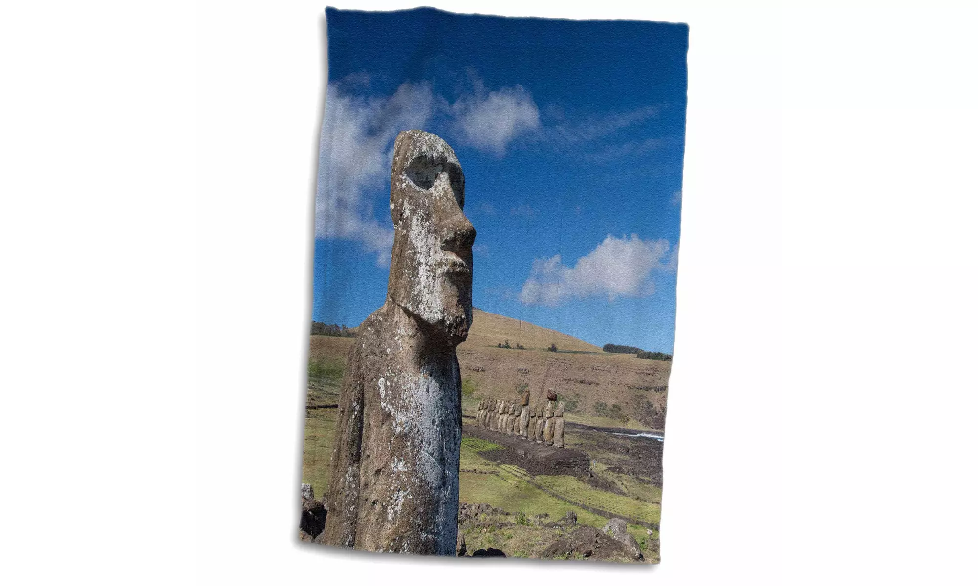  Towel - Chile, Easter Island, Rapa Nui NP, The traveler moi at park entry  - Second Medium