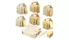 36 Paper Treat Boxes with Tags for Party Favor Goodie Gift, Bright Golden, 2x2x2