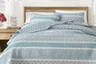 FreshFolds Stripe and Paisley Microfiber Reversible Quilt Set with Shams - Second Medium