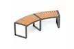 Costway Backless 2-Person Patio Curved Bench with Slatted Seat and Metal Legs - Second Medium