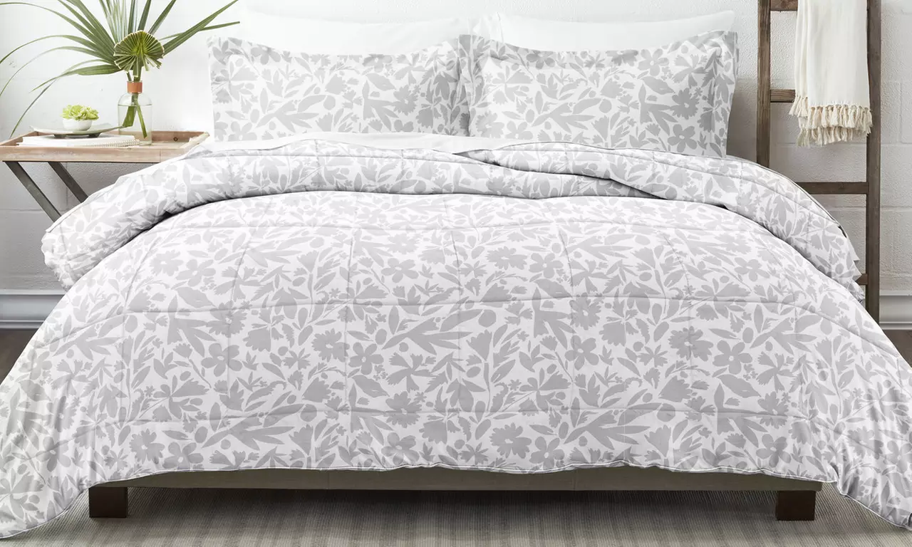 Reversible Comforter Set with Shams - Lightweight, 100% Hypoallergenic