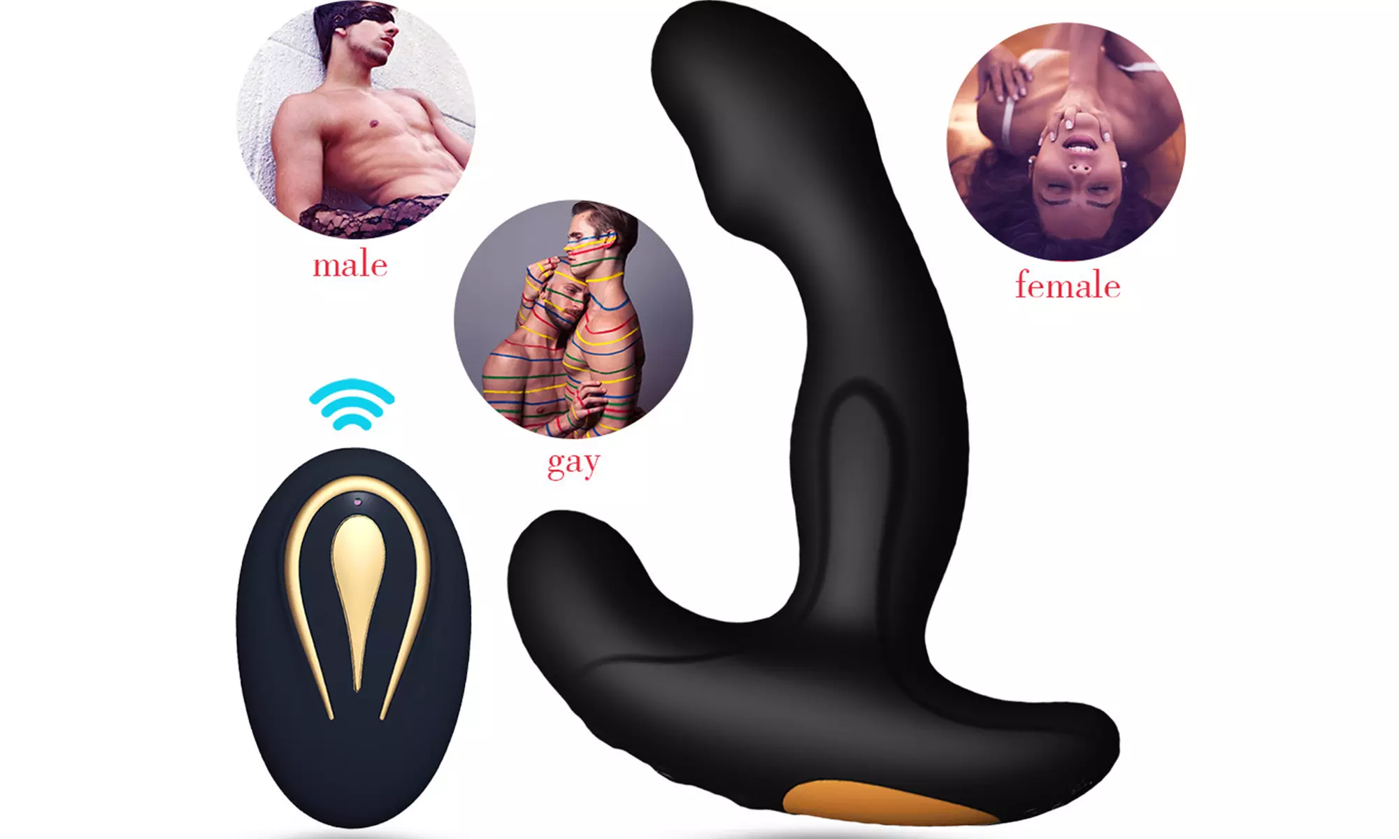 12 Speeds Prostate Massager Anal Plug Vibrator Remote Control Waterproof Sex Toy