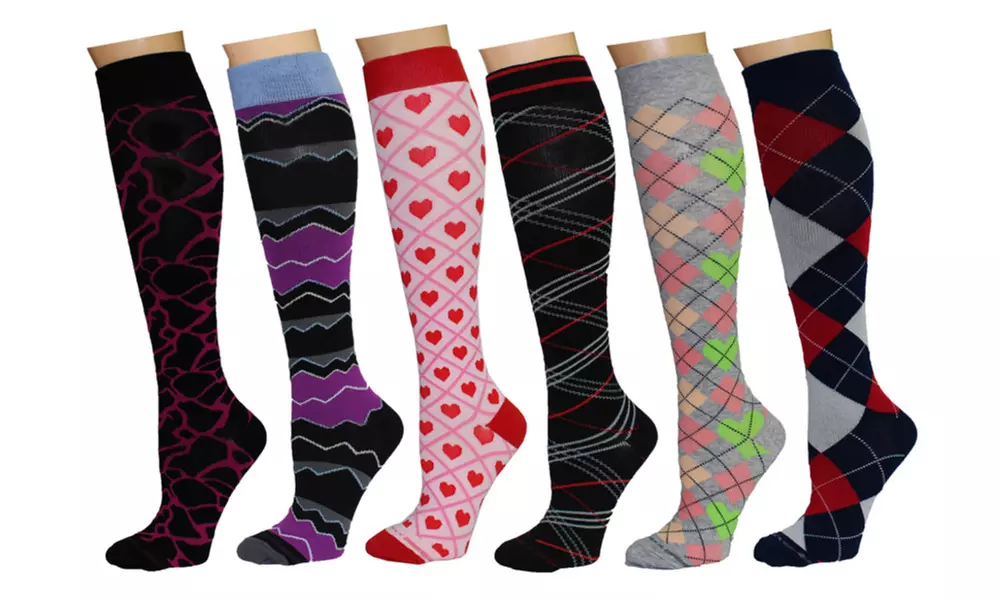 Rexx Women's Knee-High Compression Socks (6-Pack) - Primary Image