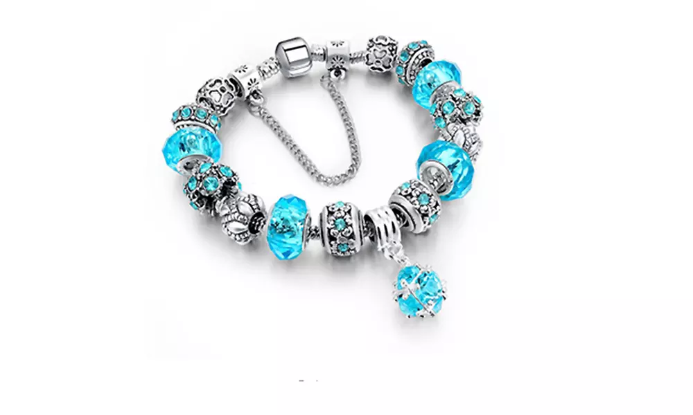Crystal Ball Charm Bracelets Made With Crystals From Swarovski