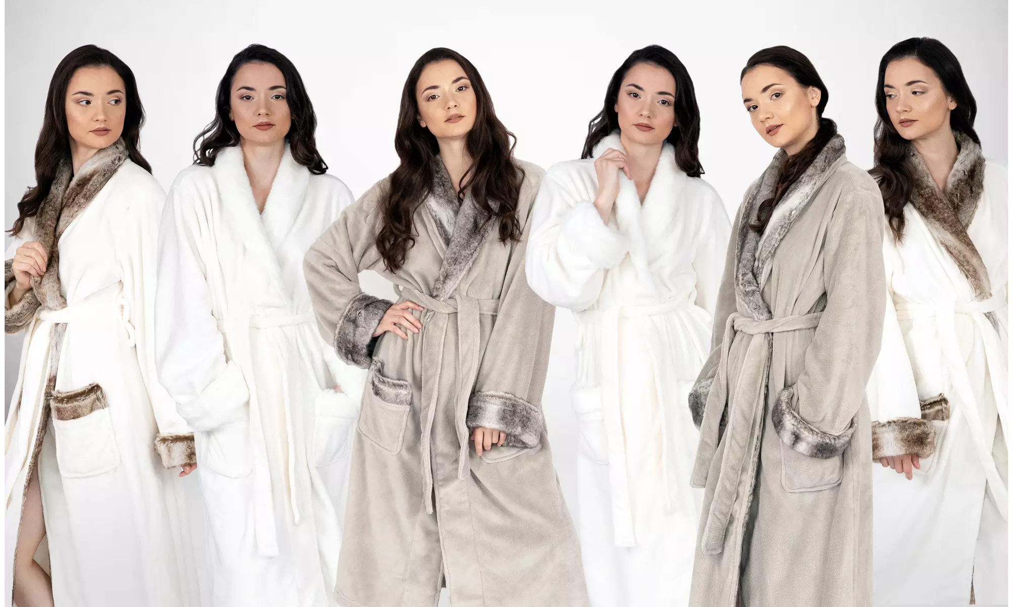 Luxurious Minny Ultra Plush Faux Fur and Sherpa Trim Robe - Primary Image