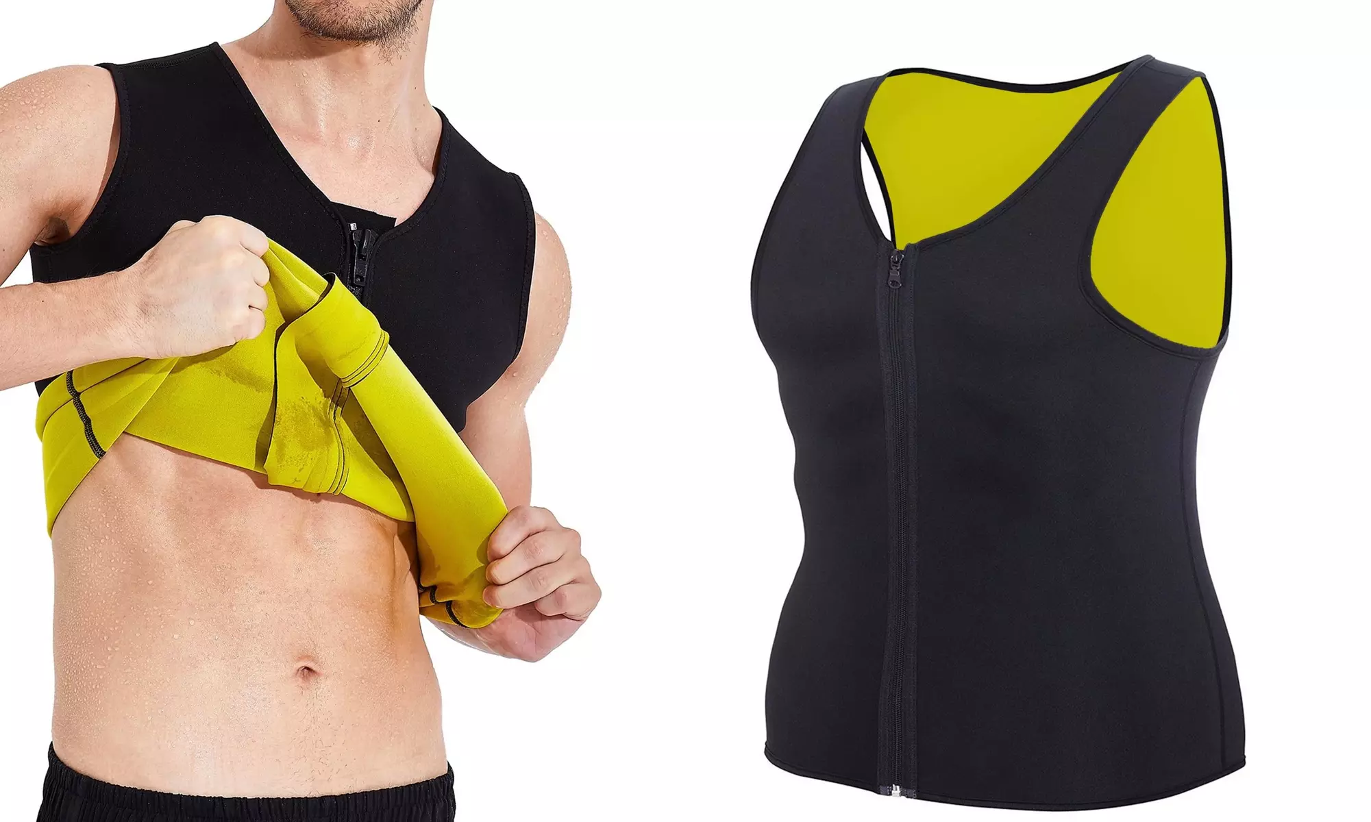 Sauna Heat Trapping Vest for Men Weight Loss Sweat Sauna Vest Neoprene Tank Top - Primary Image