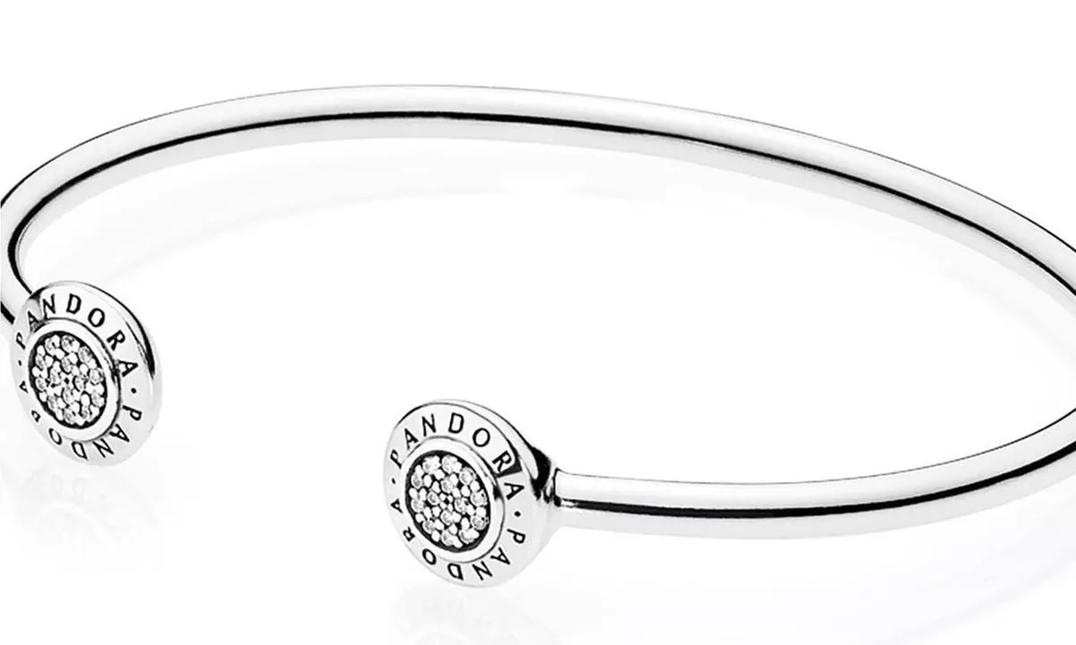 PANDORA Signature Open Silver Bangle - 590528CZ-2 - Primary Image