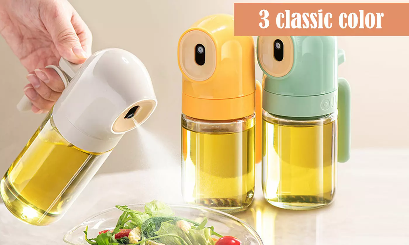 8.4oz Glass Oil Spray Bottle for Kitchen, Salad, Frying, BBQ