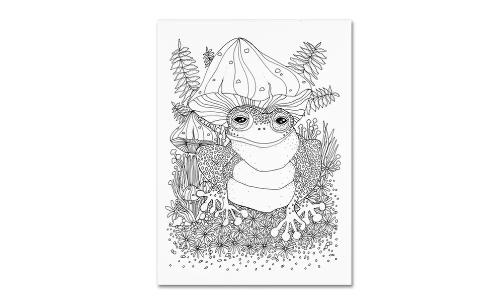 Kim Kosirog 'Frog And Mushrooms' Canvas Art - Primary Image