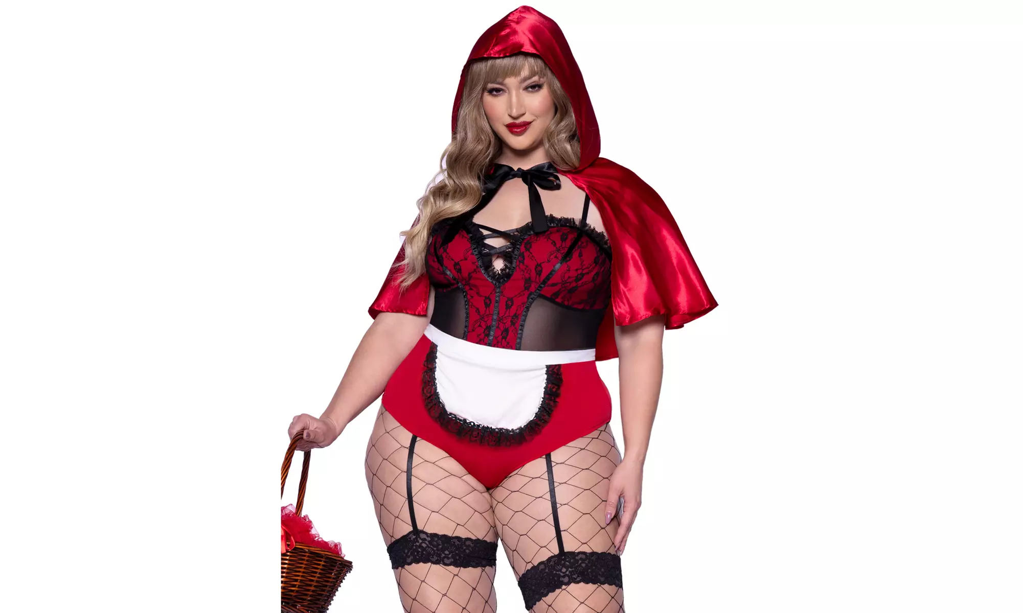 Leg Avenue Plus Size Naughty Miss Red Riding Hood Costume - Primary Image