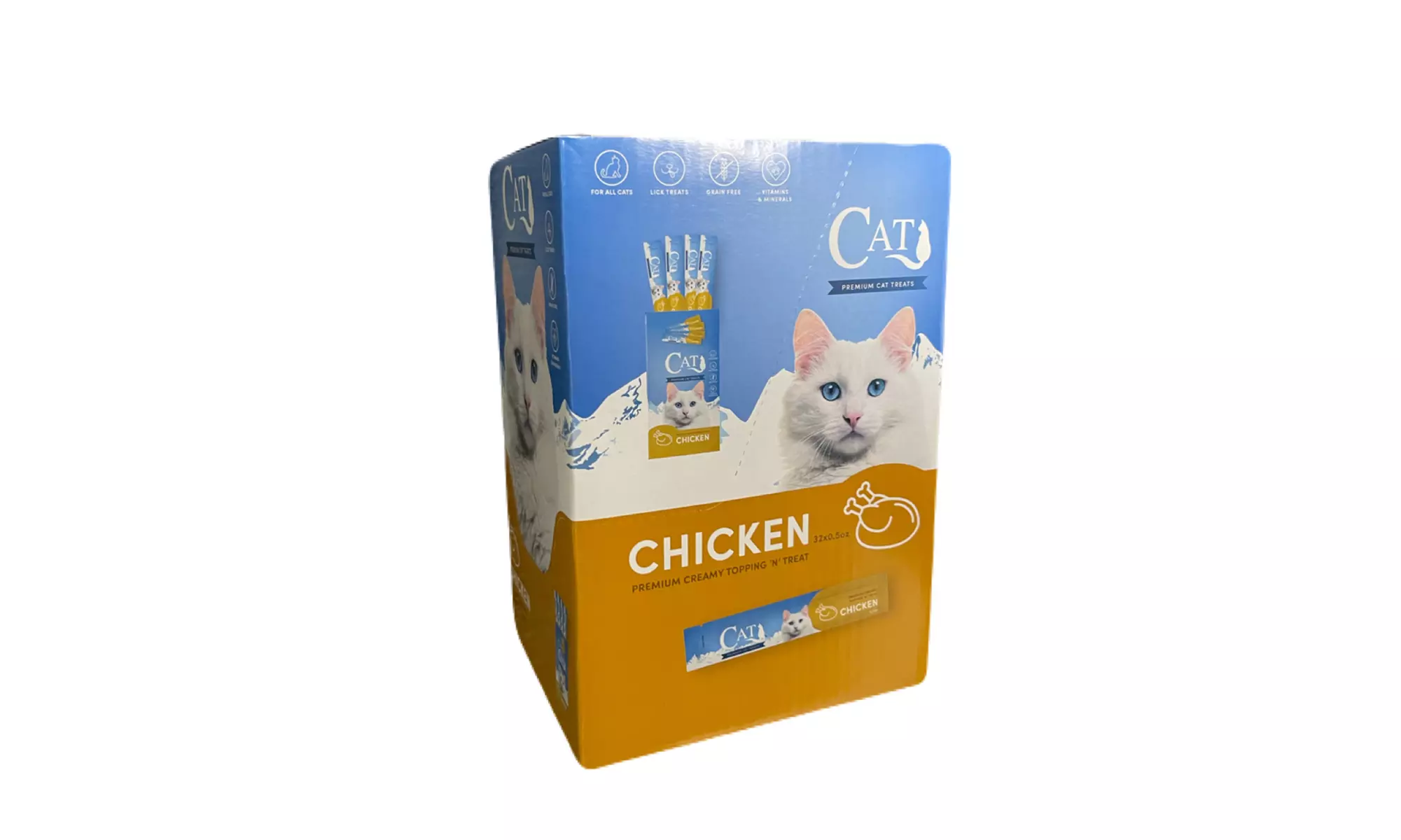 Cat by Scoochie Squeeze Up Cat Treat Chicken or Salmon 0.5 Ounce - 32 Pack